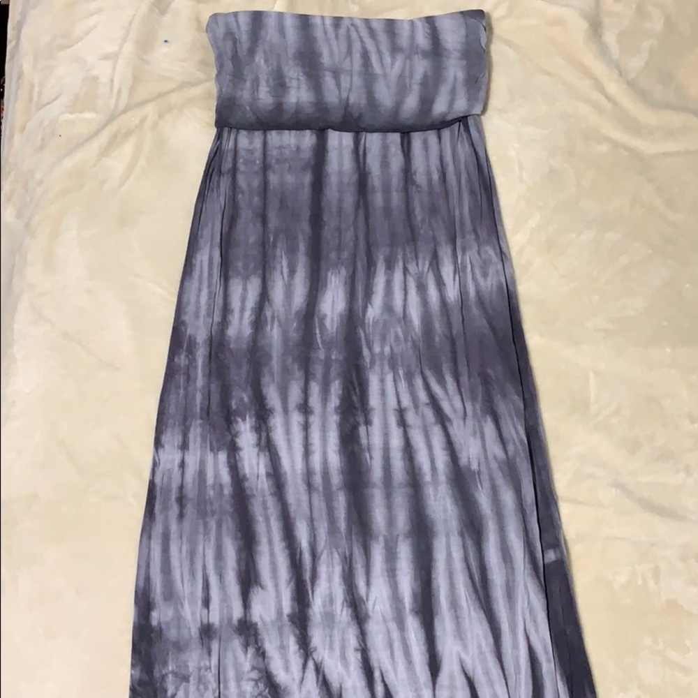 Gray Tie Dye Maxi Skirt
